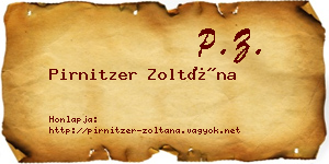 Pirnitzer Zoltána névjegykártya